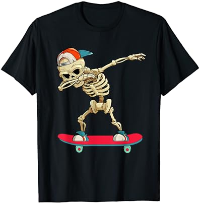 Camiseta de skate de skate de esqueleto