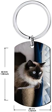 FunnyLife Chave de Keychain personalizado com Cat Photo Pet Picture Keychain Personalizado Cat