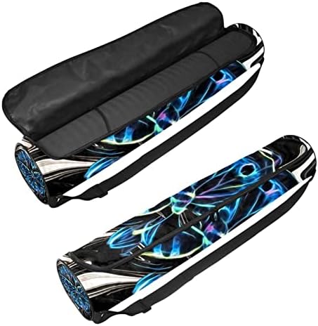 Butterfly Black Marble Yoga Mat Bags Full-Zip Yoga Carry Bag for Mulher Men, Exercício de ioga transportadora