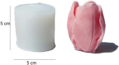 3d tridimensional tulipa bud silicone vela molde manupa de sabão molde diy açúcar de açúcar girando