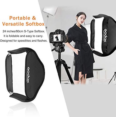 Godox Softbox portátil dobrável 60cm x 60cm/24 x 24 para monte de arco de flash de estúdio de fotografia de