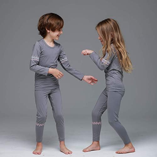 Mini-k Toddler meninos meninas lã de lã forrada mole térmica de roupas íntimas camada longa john