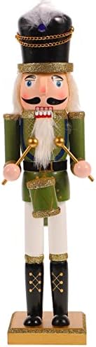 Toyvian Christmas Nutcracker Figuras Tradicional baterista de madeira Decorações de Natal colecionáveis ​​de