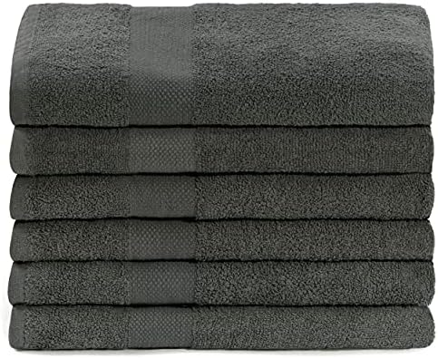 Toalhas de banho simpli-magic 79405, 25 ”x50”, cinza, 6 pacote