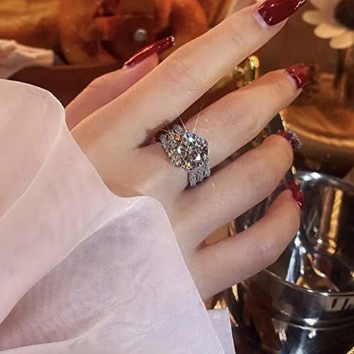2023 Novo super flash moissanite anel em forma de anéis de noivado para mulheres moissanite anéis