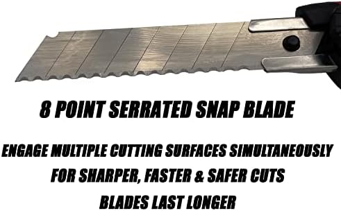 Faca utilitária de snap-off de 18 mm de 18 mm com 8 lâminas de faca de barbear de borda rápida