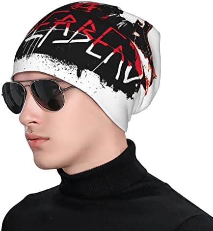 Canserbero Knit Feanie Hat for Men Women Winter Warm Streathable Feanie Hats Black