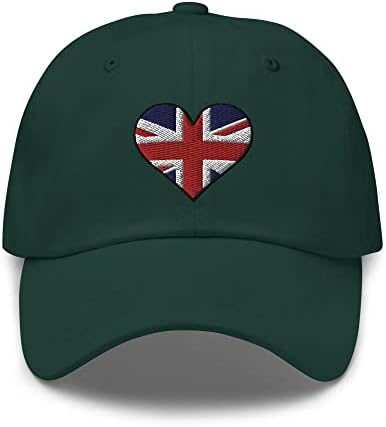 Union Jack Bordado Bordado Chapéu de Papai Ajustado, Chapéu de Bandeira do Reino Unido, Capinho de beisebol