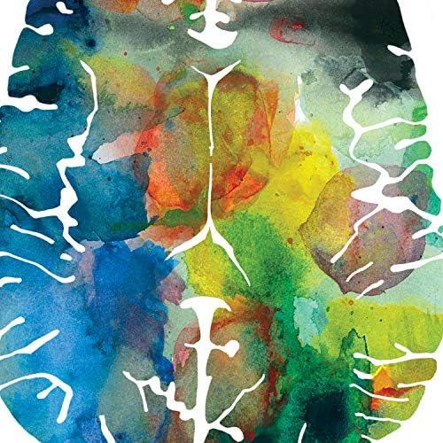 J. Sayuri Axial Human Brain Art - 8,5 x 8,5 - Decoração de parede - Neurologia colorida, neurociência
