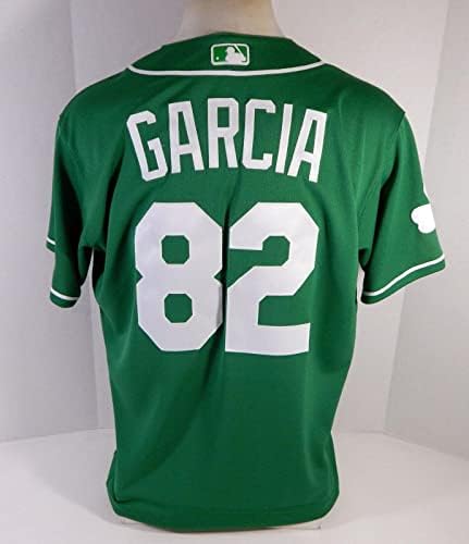 2020 Kansas City Royals Miguel Garcia 82 Jogo emitiu Green Jersey St Patricks 6 - Jogo usou camisas