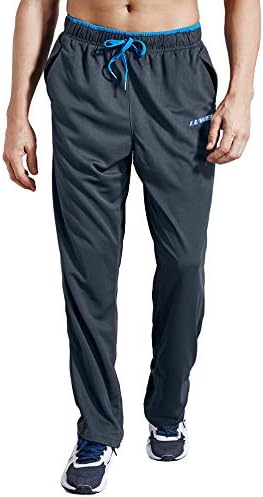 Calça de moletom do Luwell Pro Men com bolsos abertos de calças esportivas de fundo aberto para