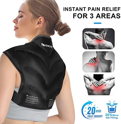 CHENOVE PARCENDO E ombro e ombro reutilizável Pacote de gelo alívio da dor nas costas, embrulho de gelo de pescoço