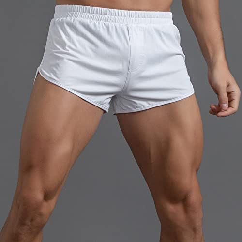 Shorts de boxer masculinos de BmiseGM masculino calça de algodão sólida de cor sólida banda elástica