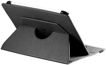 Capa de couro de couro falso negra da Navitech com 360 suporte de rotação compatível com o Argos Bush Mytablet