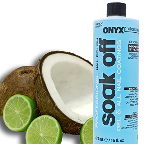 Removedor de esmalte de coco profissional de Onyx 16oz, secador de unhas com aroma de coco 7,5 oz