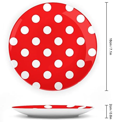 Polca branca vermelha Ladybug Dot Bone China China Decorativa Placas redondas Artesanato com exibição Stand