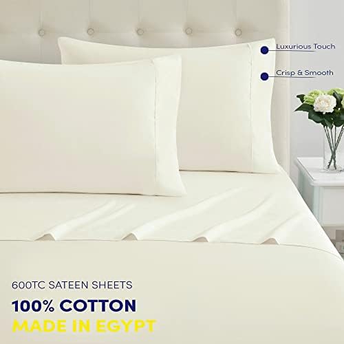 Lençóis queen size algodão fabricado no Egito Soft 600 Fread Count para colchão de cama