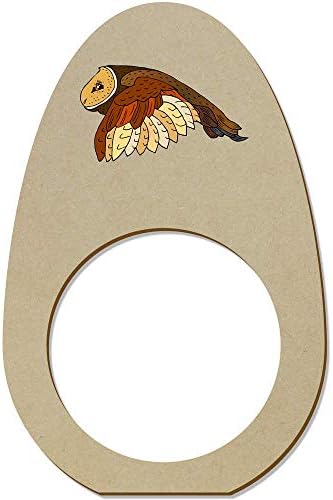 Azeeda 5 x 'Flying Owl' Ringos/suportes de guardanapo de madeira