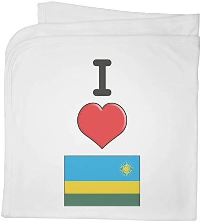 Azeeda 'eu amo Ruanda' Cotton Baby Blanket / Shawl