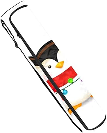 Penguin comemorando bolsa de transportadora de ioga de Natal com alça de ombro de ioga bolsa de ginástica bolsa