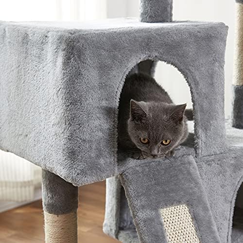 Torre de gato da árvore de gatos, 34,4 polegadas de gato com tábua de arranhão, 2 condomínios de