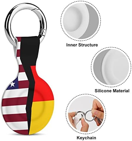 Estados Unidos e Alemanha bandeiras de silicone impressas para ar Airtags com chave de techain Protetive Air Tag