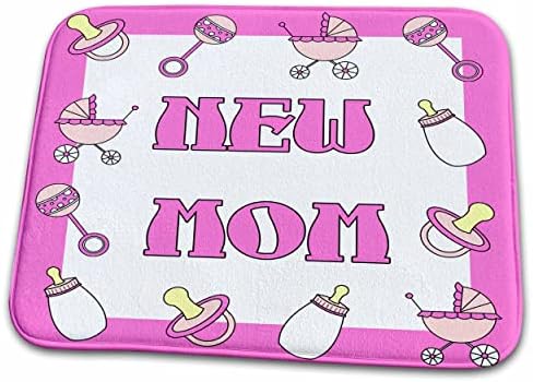 3drose Janna Salak Designs Baby - New Mom Gifts Pink Baby Girl - Lats de secagem de prato