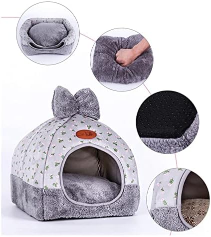Aquecimento de gato de auto -aquecimento - Design de coelho Casa de gato portátil gatos laváveis ​​removíveis