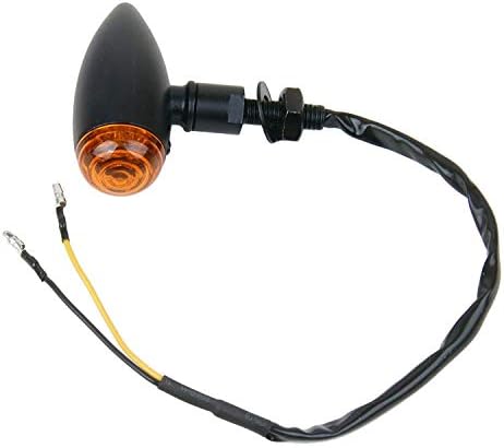 Motortogo Black Bullet Motorcycle LED Indicadores de sinal de giro pisquecedores com lente âmbar compatíveis para
