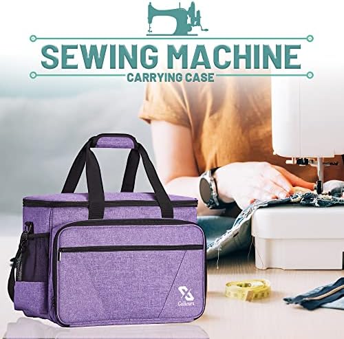 Caixa da máquina de costura de Golkcurx com almofada de preenchimento removível, sacola para máquina de costura