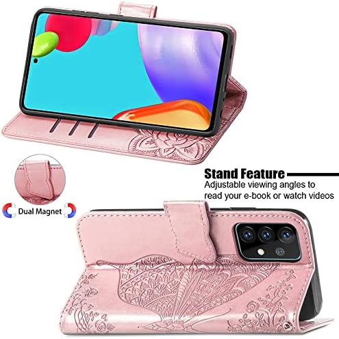 Gyhoya Compatível com a capa da carteira Samsung Galaxy A52 5G para mulheres, fólio de couro com estojo de