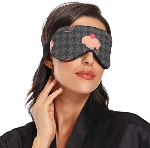 Máscara de olho do sono unissex Houndstooth-bolo-da noite da noite máscara de dormir confortável