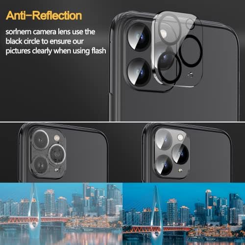 Sorlnern [2+2 pacote] Protetores de tela de privacidade do iPhone 11 com protetores de lentes de câmera, protetores