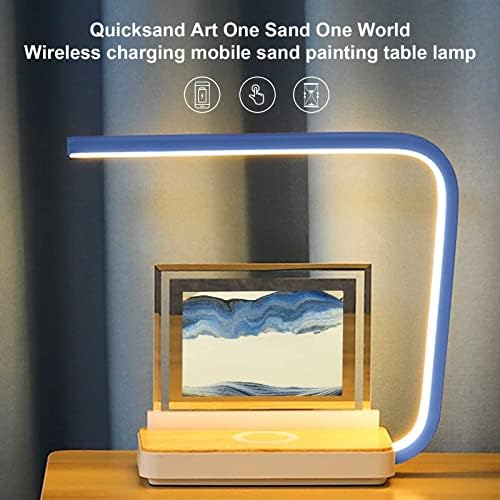 Lâmpada de cabeceira de cabeceira de areia de areia com areia com um carregador sem fio - lâmpada de