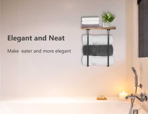 Joben Oligey Towel Rack para decoração de parede do banheiro, armazenamento de toalhas de banheiro, prateleiras
