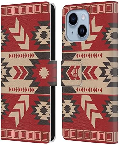 Caixa de cabeça projeta a aço azul neo navajo book carteira capa compatível com a Apple iphone 14 plus