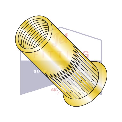 3/8-16-.150 Flange pequeno flange inserções rosqueadas cegas | Aço | Amarelo de zinco