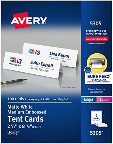 Crachás de nomes personalizáveis ​​Avery, 6 x 4,25, 75 suportes de crachá vertical, inserções de tag de nomes