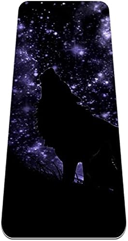 Yoga Mat Wolf Black Silhouette Pattern Eco Friendly Non Slip Fitness Exercition tapete para
