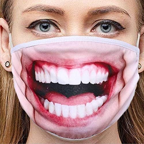 Ludress risada capa de boca branca algodão engraçado cobre a boca decorativa da boca da boca lavável