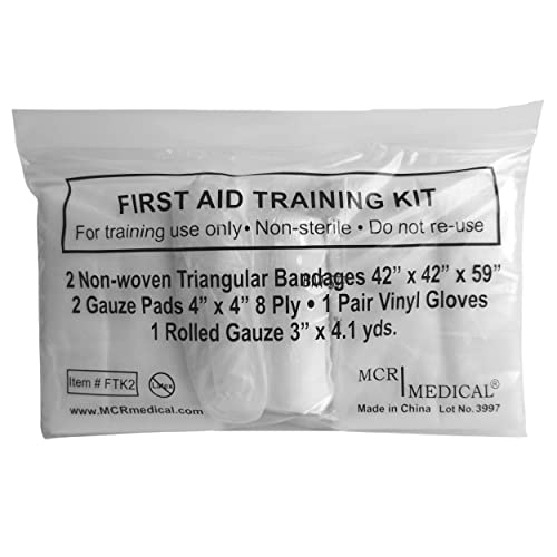 Kit de treinamento de primeiros socorros com gaze de rolos, pastilhas de gaze, bandagens triangulares
