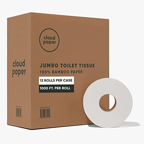 Rolinhos comerciais de papel higiênico jumbo de papel jumbo - de bambu, 12 rolos por estojo, 1000 pés não