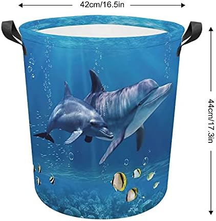 Foduoduo cesta de cesta de mar do mar dos animais de praia cesto de lavanderia com alças cesto dobrável Saco de