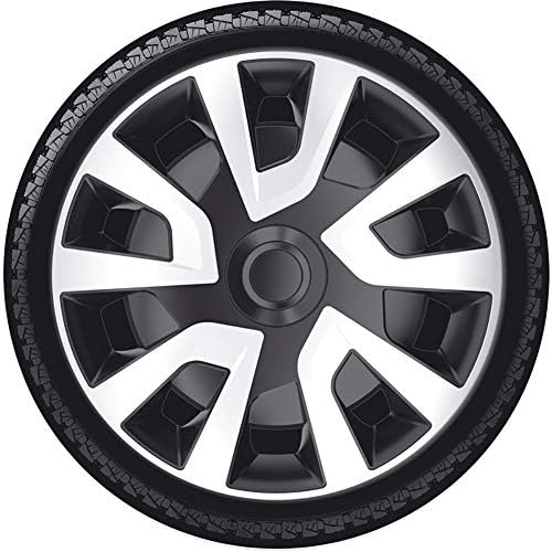 Tampas de roda definidas no estilo automático Revo-Van Silver/Black de 16 polegadas