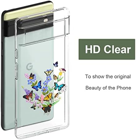 Caso UNOV Compatível com Pixel 6 Case Clear com Design Soft TPU Absorção