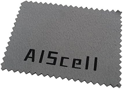 All_instore vertical de couro preto de couro preto bolsa de clipe de clipe + Aiscell Phone Microfiber Cleaning
