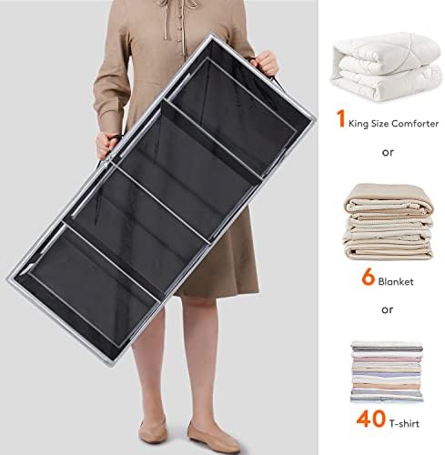 Pacote LifeWit 4 sob recipientes de armazenamento de cama, pacote com 3 pacote 90L de roupas de armazenamento