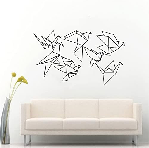 Rtyuihn geométrico de origami parede de pássaro appliques berçário decoração de arte asuka vinil adesivo