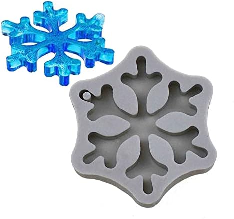 Mini Christmas Snowflake Natal Árvore Elk Bell Silicone Mold com pingente de jóias de buracos para DIY