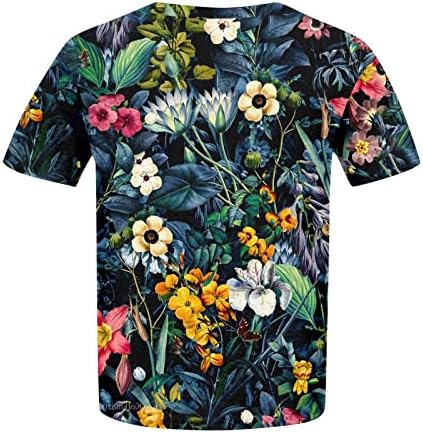 Tampas de tamanho grande feminino impressão floral o pescoço camisas de manga curta Blusa de túnica solta